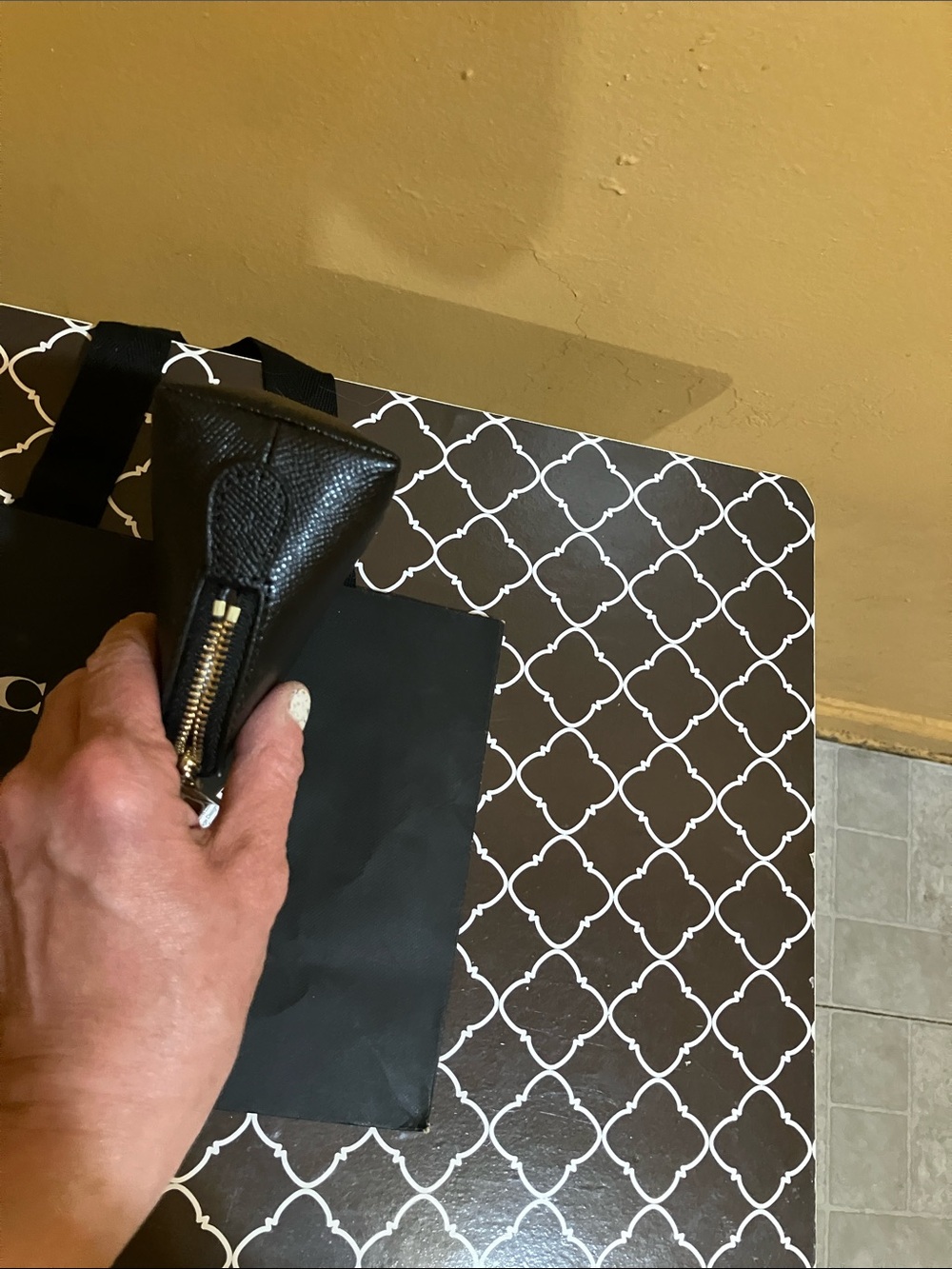 Coach Black Leather Zip Pouch with Gold Hardware - Picture 3 of 6